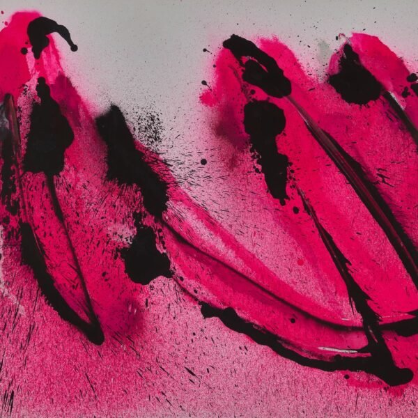 Rosa fucsia flúor con pintura negra, obra de Sonek Lab
