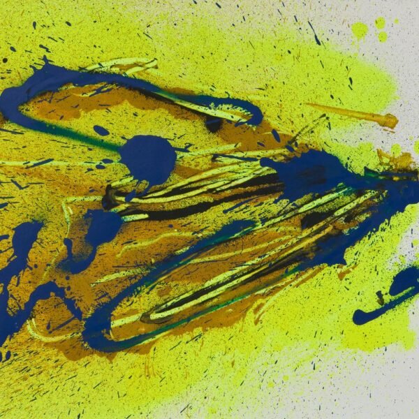 Amarillo flúor con azul y negro, obra de Sonek Lab
