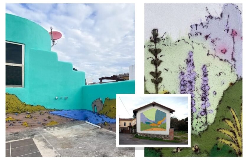 Collage de la serie Allí donde quiero estar: Cantábrico en el Caribe, detalle de Arbusto cordillera y El Desfiladero