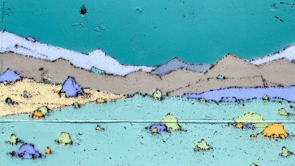 Detalle de las montañas y las rocas azules de Entrepraos.